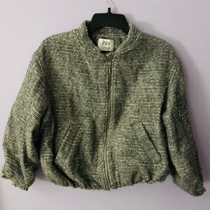 Zara Gray Tweed Jacket Girls Size 11-12